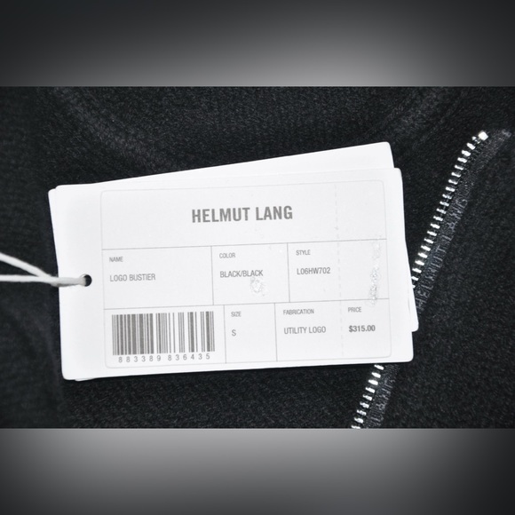 NWT Helmut Lang Logo Jacquard Trimmed Wool Bustier Strapless Top Size MSRP $315 - Picture 8 of 8